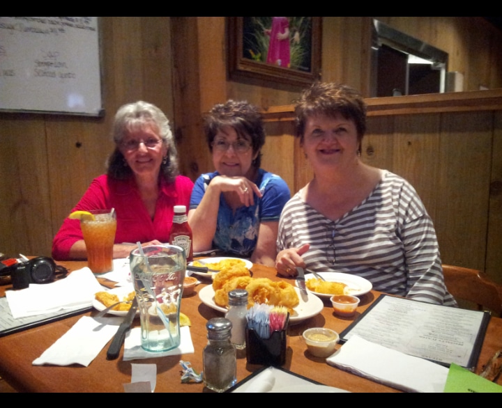 The Origin of our Lunch Bunch!  Sylvia, Claudia and Glenda way back in May 0f 2014! 